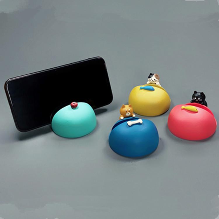 Weißer Katzen-Telefon- & Tablet-Ständer - Kreatives Harz-Ornament Geschenk