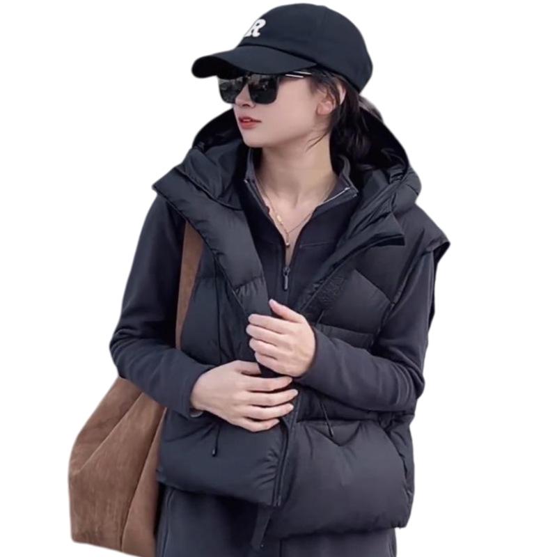 Women's 2024 Winter Short Hooded Slimming Down Puffer Vest