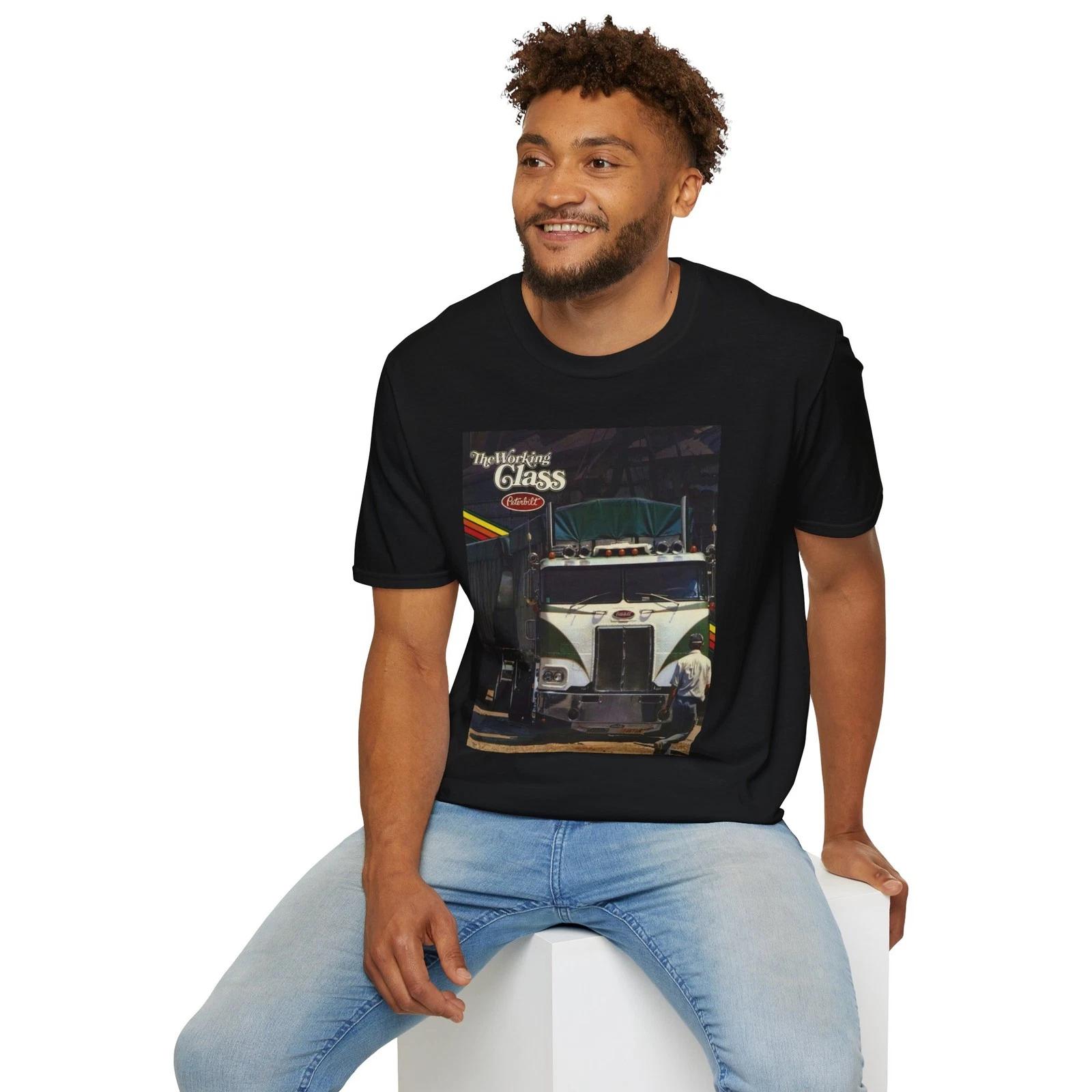 Working Class Peterbilt Truck Advertising T-Shirt, Vintage Semi Trucks Art L