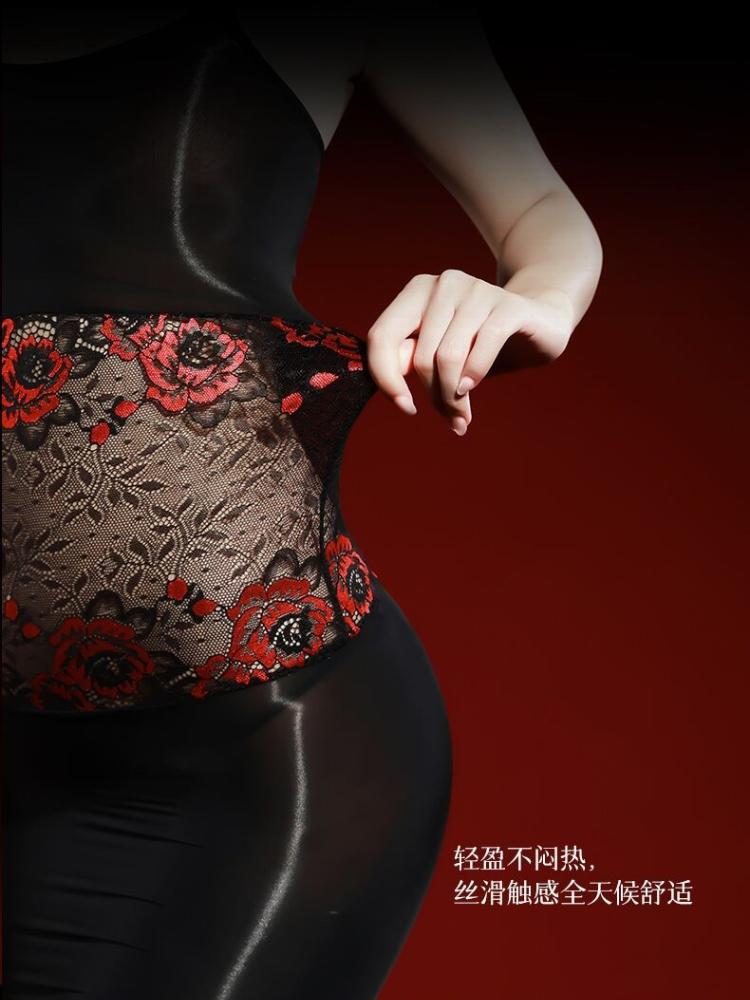 Oil Glossy Shiny Sheer Sling Dress Sexy Women Lace Waist Suspender Bodycon Micro Mini Dress See Through Lingerie Bodystocking