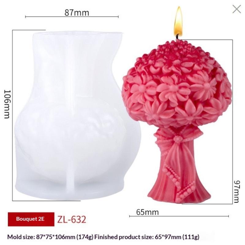 New 3D Rose Bouquet Silicone Mold Chrysanthemum Flower Cluster Resin Mold Flower Peony Gypsum Mold Valentine'S Day Gift