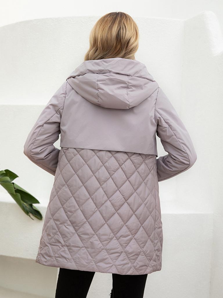 Cinemore New women's jacket spring High-Quality Mid-Length  Women coat Stitching Hooded Design Windproof Casual parkas 8226