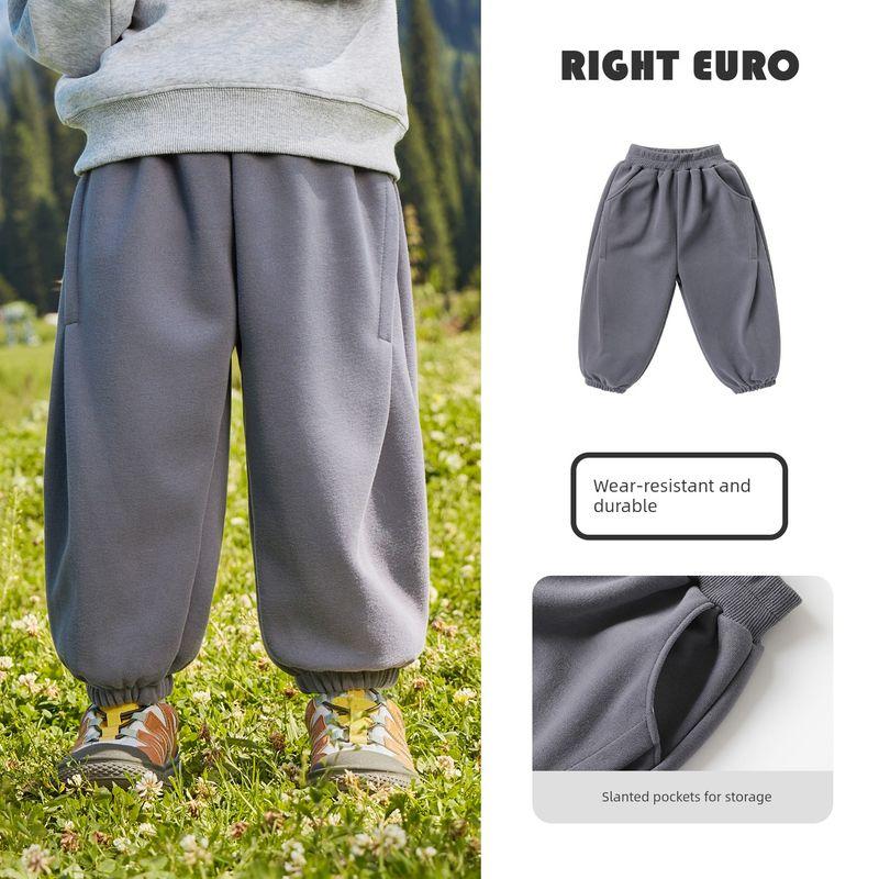 Right European Style Boys Mountain-Style Pleated Knit Sports Pants 2026 New Spring and Autumn Children s Clothing Toddler Sweatpants Dark gray 120
