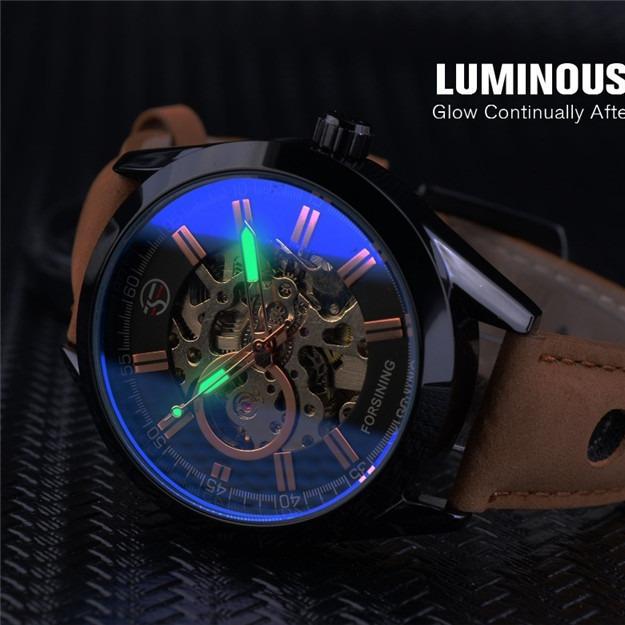 Forsining Wind Men'S Fashion Casual Hollow Mechanical Movement Watch Automatic Mechanical Watch