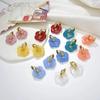 Candy Color Fashion Girl's Transparent Acrylic Resin Marbling Flower Earrings Gold Color Hoop Earings Jewelry Accessories Gifts