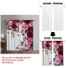 2 Pcs Rose Print Curtains,suitable for Bedroom,living Room Kitchen Decoration,home Decoration,window Decoration