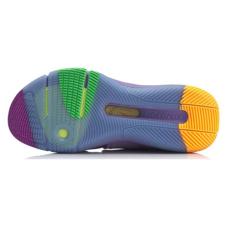 Li Ning 937 Fabric Cushioning Slip Resistant Abrasion Resistant High top Basketball Shoes Men's Purple ABPP035-5