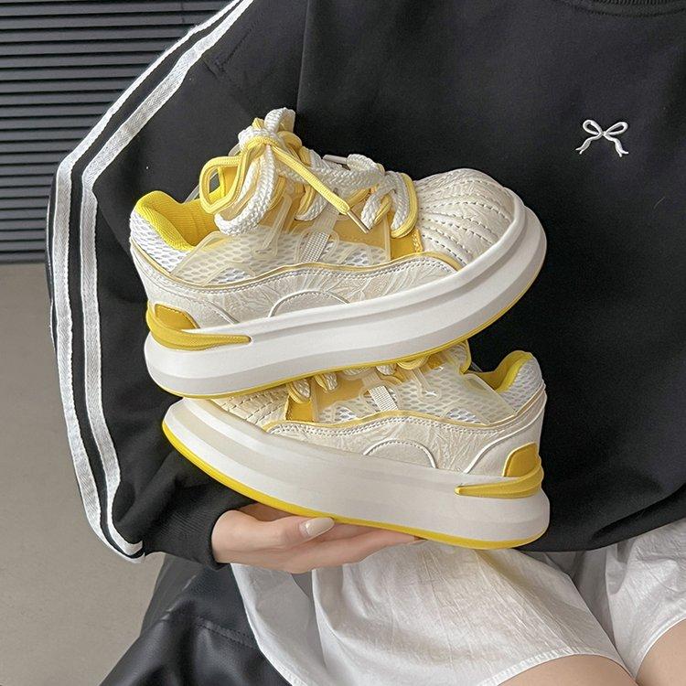 Niche design thick-soled shell head trendy shoes will increase the height of 7cm within 2025 casual shoes versatile breathable board shoes little