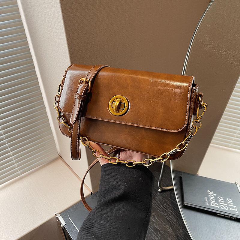 Retro fashion small square bag women's autumn and winter new high-end niche versatile chain single shoulder messenger bag