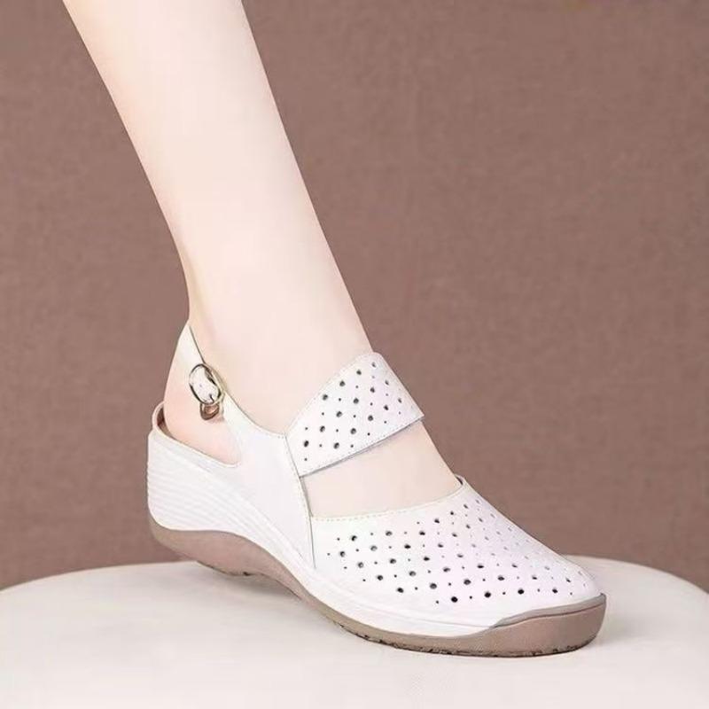 Wedge Heel Single Shoes Hole Shoes Women's Soft-soled Travel Sandals Summer New Bag Head Slippers Thick-soled Women
