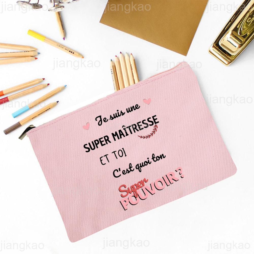 

Thank You Teacher for A Wonderful Year Print Pencil Case School Stationery Supplies Storage Bags Travel Makeup Wash Bag Gifts