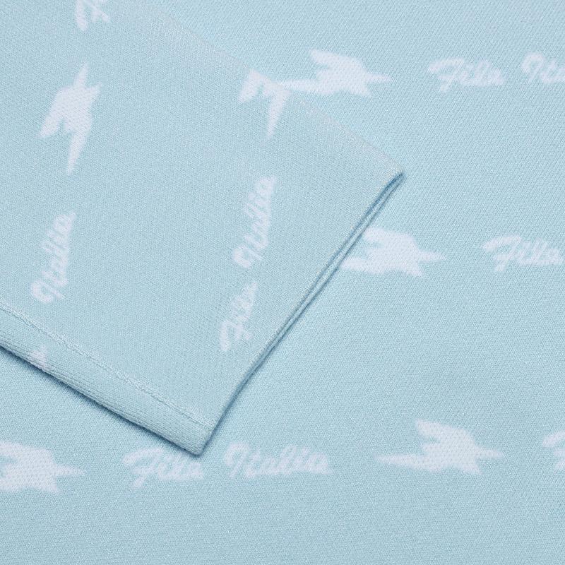 Fila Fashionable Comfortable Long Sleeve Knit Top Women Tops Waterproof-Blue F11W514405FLB