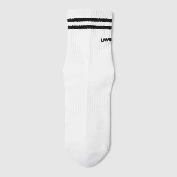 Striped Cushioned Mid Socks White UR123CSC32