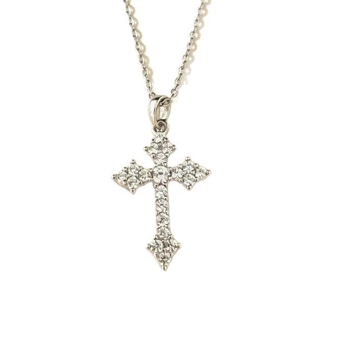 High-End Rhinestone Cross Necklace: Luxurious Zirconia Choker for a Shiny, Versatile Look