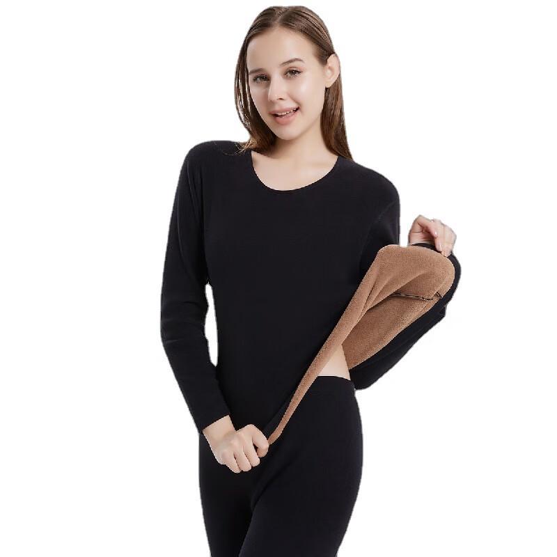 Hengyuanxiang Women's Cationic Fleece Thermal Underwear Set