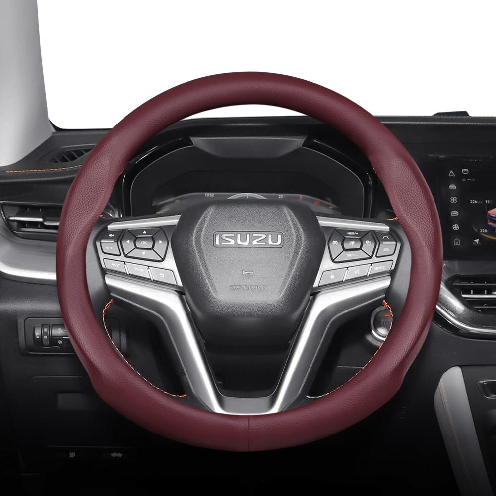 Suitable for ISUZU Perforated Leather Steering Wheel Cover Ultra-Thin Breathable D-MAX MU-X ELF N-Series FORWARD F-Series TRAGA