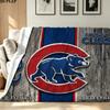 Chicago Cubs Print Flannel Blanket High Quality Warm Comfortable Cover for All Seasons Perfect for Gifts Home Decor