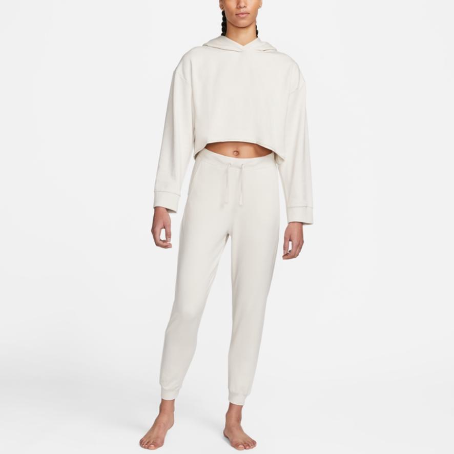 Nike Elastic Waist Fleece-Lined Long Casual Pants Women Bottoms Light-Brown DN0937-104