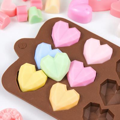 Food Grade Silicone High Temperature Resistant Multi-connected Diamond Love Heart Mold Cake Heart Shaped Decorative Baking Tray