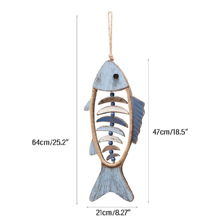 Wood Fish Wall Decorations Handcarved Fish Ornament for Farmhouses Office