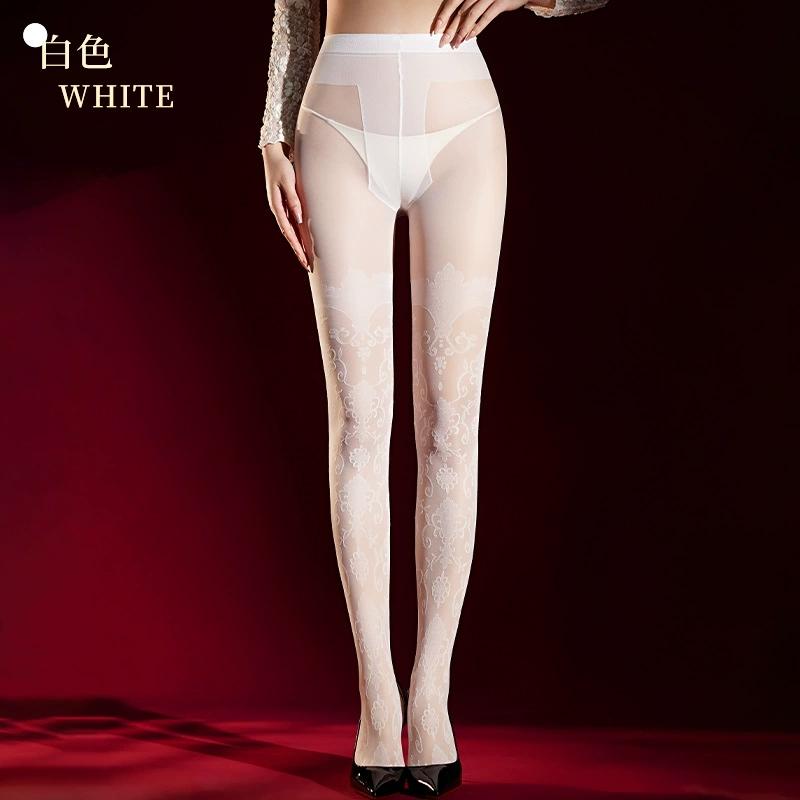Elegant Printing Pantyhose Women'S Sexy Lace Allure Thin Sheer Tights Woman Lingerie Nightclub Party Stocking Fashion Pantyhose