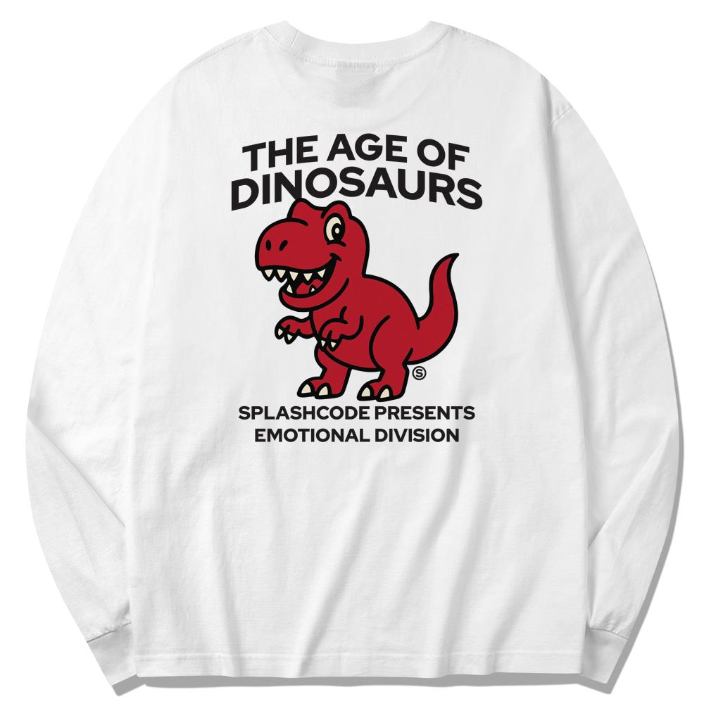 Seupeullaesikodeu Long Sleeve White - Tyrannosaurus