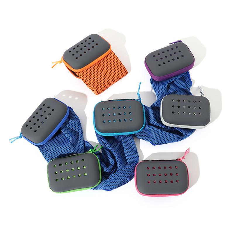 Sport Quick Drying Cooling Towel Soft Breathable Chilly Sweat Absorption Cold Towel with Storage Box Sports Running Yoga Gym Club