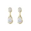 Korean Style Water Drop Zirconia Earrings: Two-Way Wear Diamond Studs with a Luxurious and Elegant Design