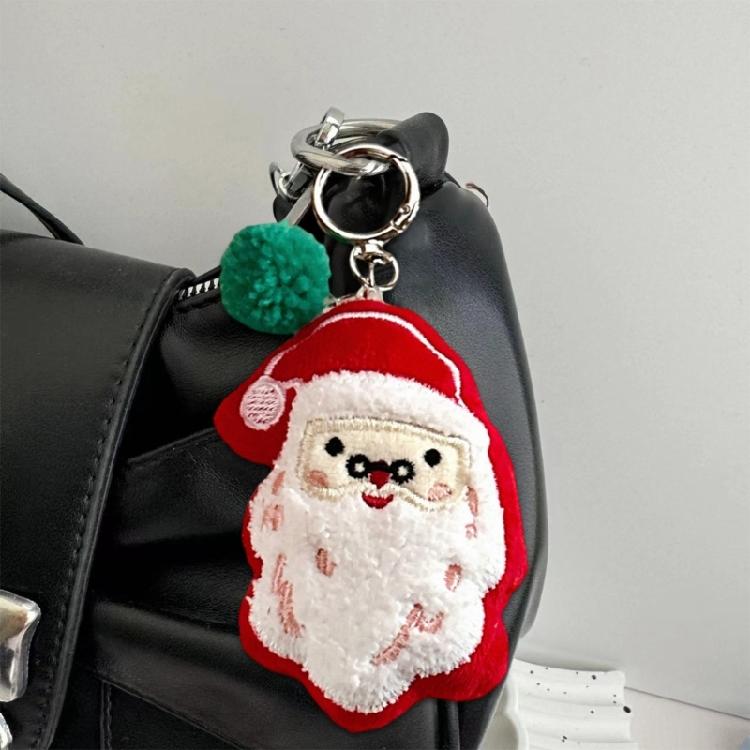 Lovely Santa Cartoon Plush Toy for Kids Keychain Christmas Tree Cartoon Santa Soft Charm Stuffed Reindeer Toy
