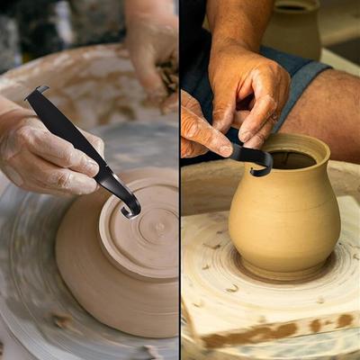 1/2/3 szt. Narzędzie do przycinania ceramiki Przenośne Wytrzymałe Metalowe Podwójne Końce Wielofunkcyjne Ostrzone Narzędzia do Przycinania Ceramiki Gliny do Formowania Rzeźbienia