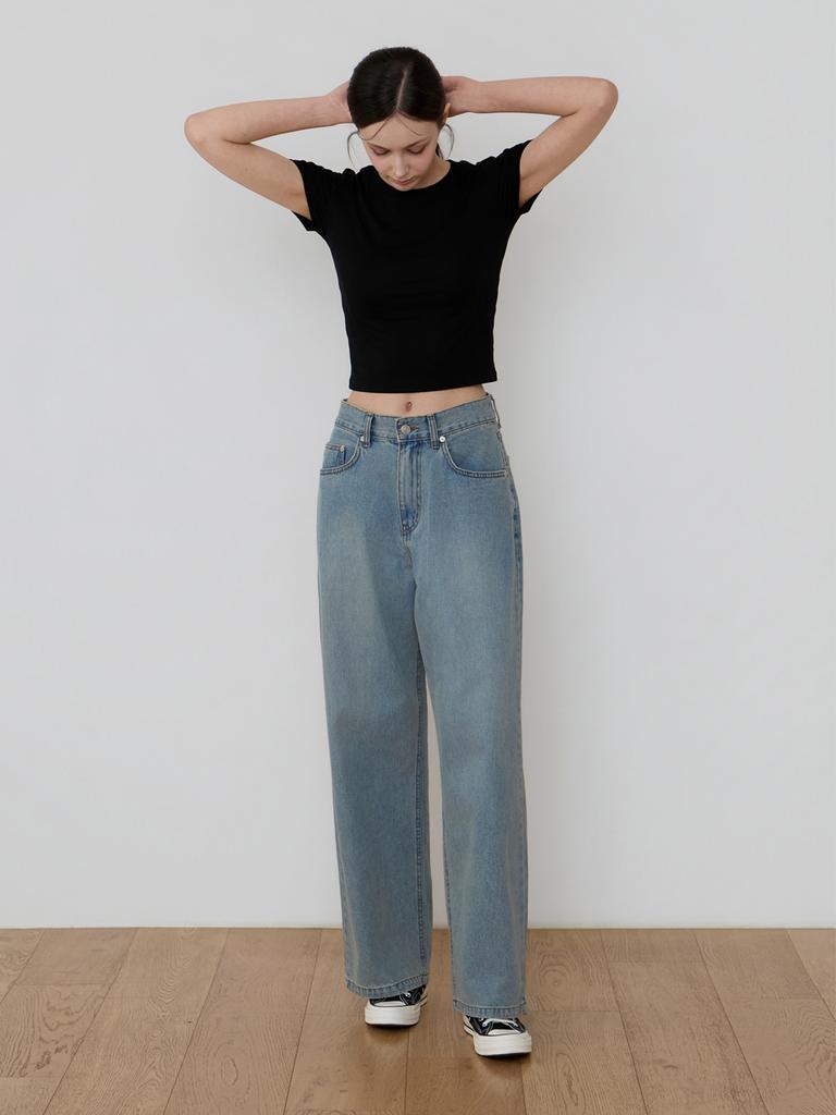 Kkomma Cmj42 Summer Jennie Vintage Wide Denim Pants