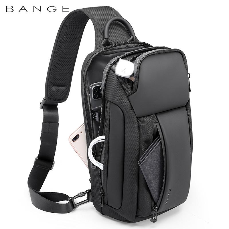 BANGE New Men Fashion Crossbody Bag Multifunction Chest Bag Large Capacity Outdoor Travel Bag