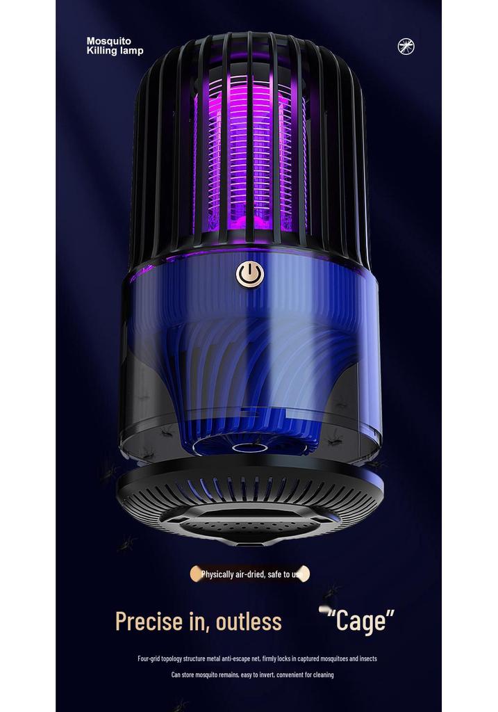Portable USB Rechargeable Low-Noise Electric Shock Mosquito Killer Lamp for Indoor and Outdoor Use