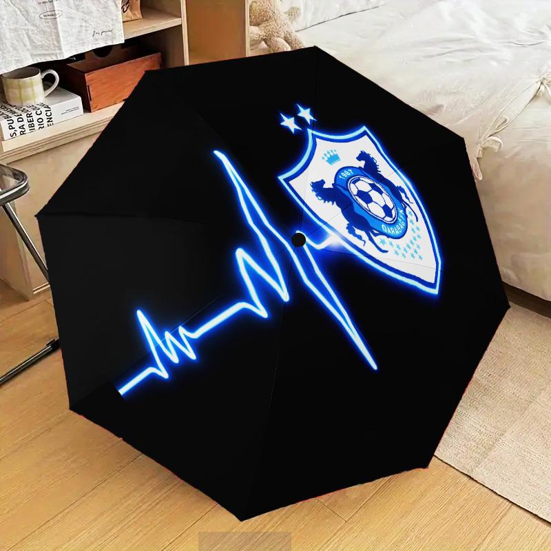 Dynamic Qarabag Crest Design Automatic Folding Umbrella - 8-Rib Travel Umbrella with Auto Open/Close & Portable Gifts for Holidays or Birthdays