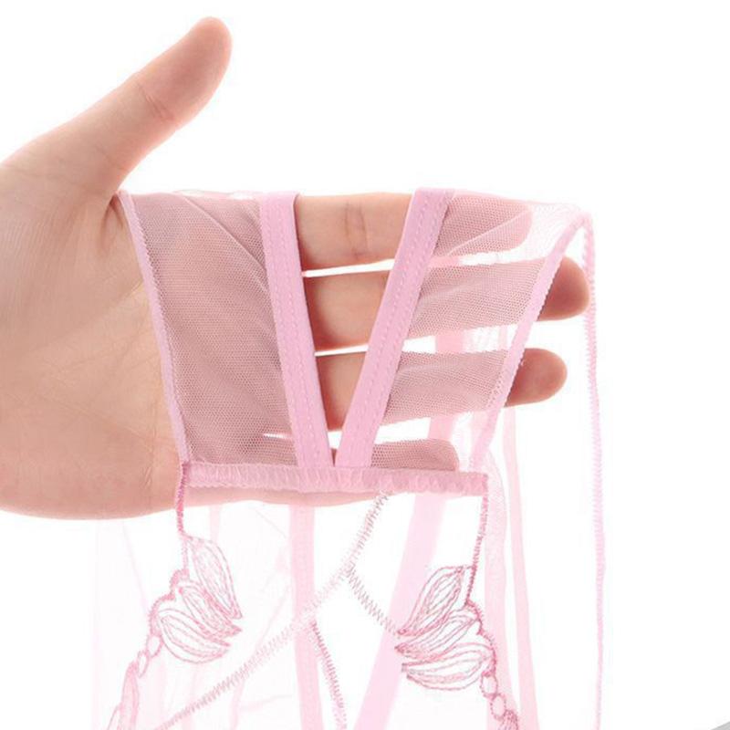 1PC Bowknot Höschen Dessous Tanga Spitze offener Schritt Slips Frauen exotische Damen durchsichtig