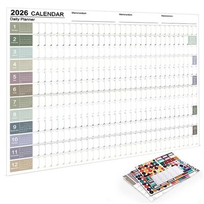 Calendar de perete 2026 Planificator anual Listă de activități Program Calendar Planificator Foaie Blocnotes Organizator Agendă