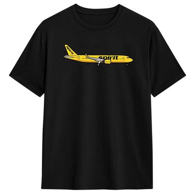 Spirit Airlines Airbus A320 T-Shirt Sommer Hip Hop T-Shirts Herren Baumwolle Rundhals Oversize T-Shirts Kurzarm Streetwear Tops