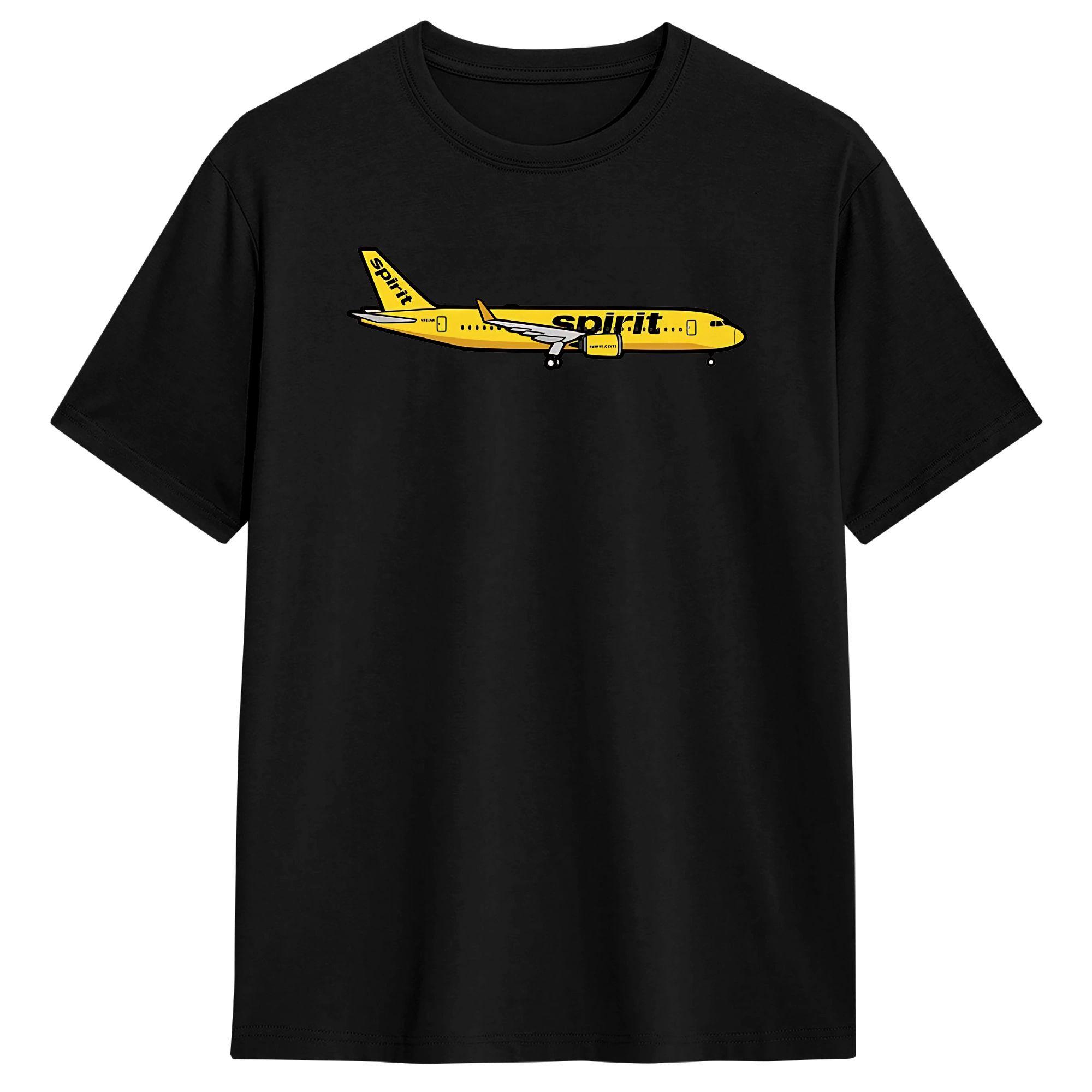 Spirit Airlines Airbus A320 T-Shirt Summer Hip Hop T Shirts Mens Cotton O Neck Oversize Tees Short-Sleeve Streetwear Tops S разноцветный