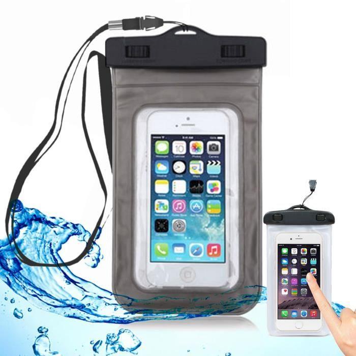 Pochette Etanche pour Téléphone iPhone Xiaomi Redmi Samsung OPPO Huawei Sony - Universelle Noir