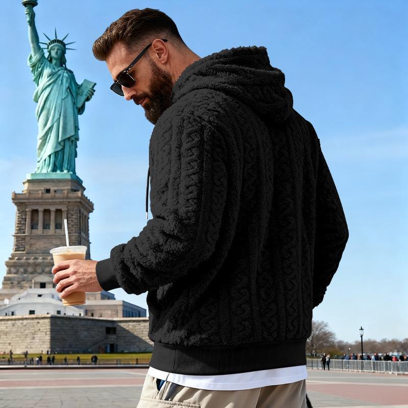 Herren S Lockerer Winter Vintage Warmer Kapuzenpullover Mit Taschen