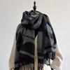 Plaid scarf women's winter versatile new imitation cashmere shawl thickened warm student couple scarf