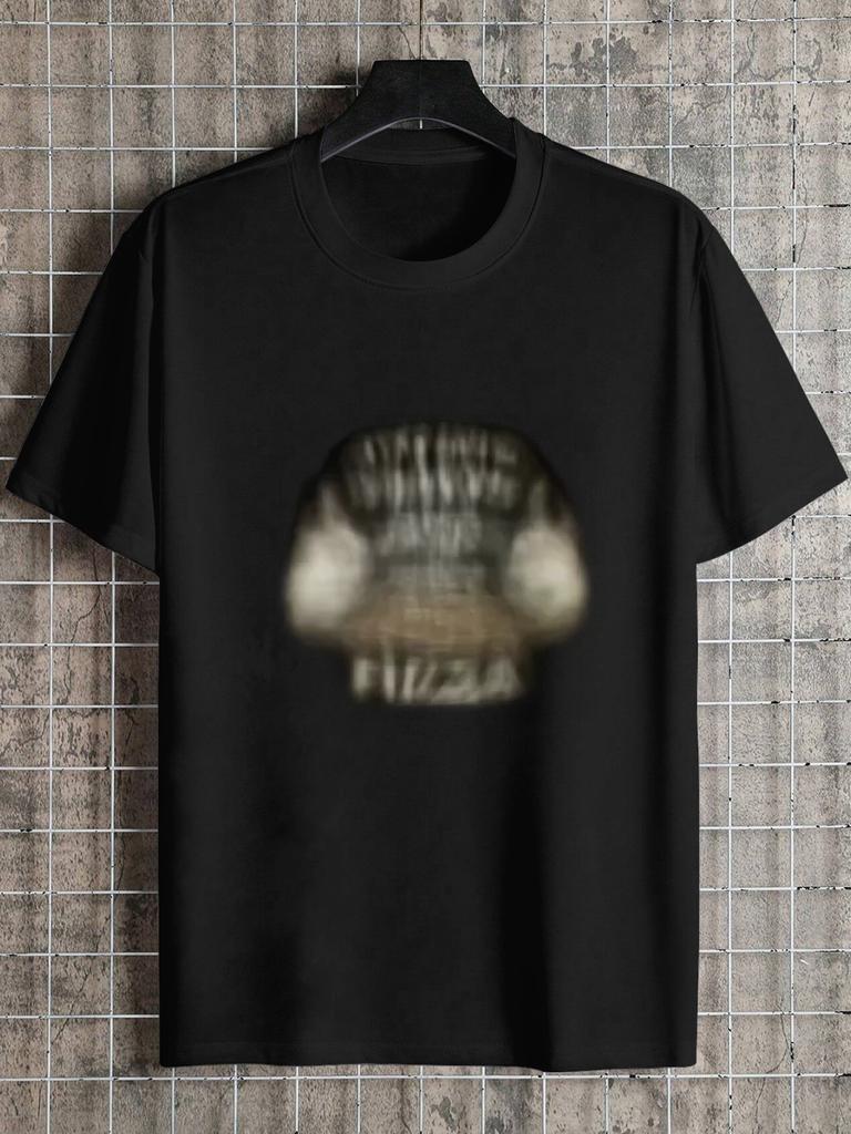 1pc Funny Pizza Maker Graphic T-shirt - Black Novelty Foodie Tee