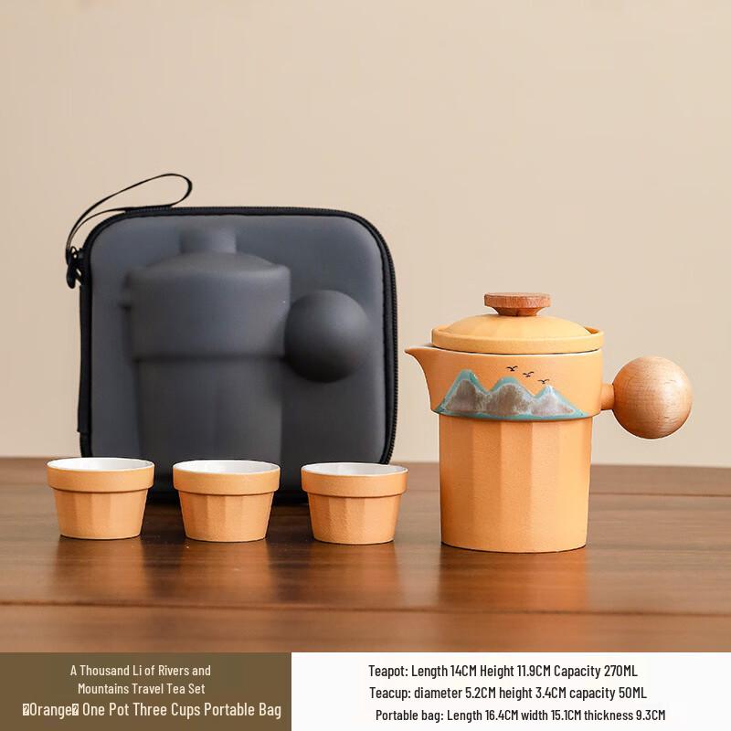 ZhuiJia Forbidden City Portable Hand-Painted Travel Tea Set