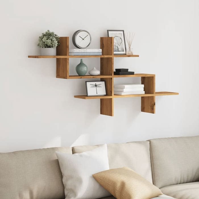 VidaXL Étagère murale chêne artisanal 124,5x18x60,5 cm bois ingénierie 853271
