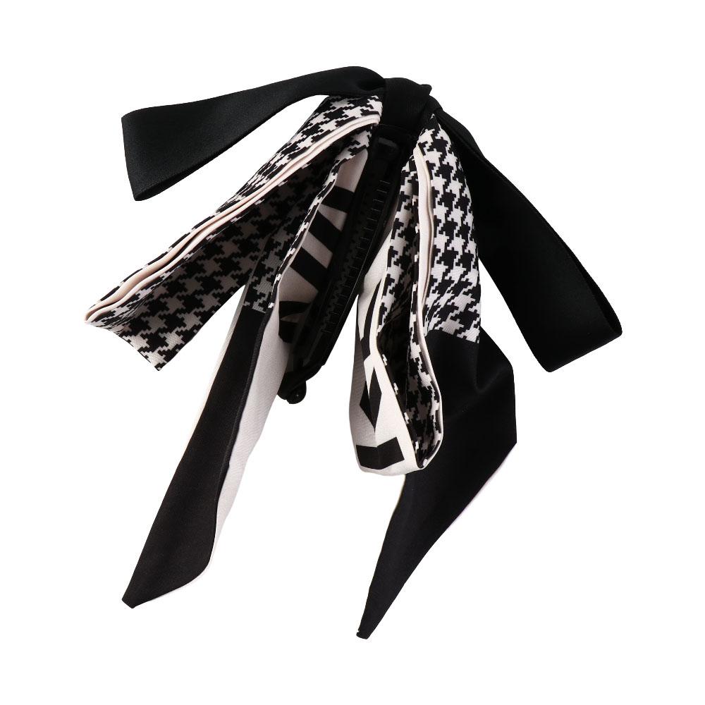 Vintage Süße Bananenklammer Schleife Haarspangen für Frauen Vertikale Klammer Seidenschal Schleifenknoten Haarspange Mode Haarschmuck