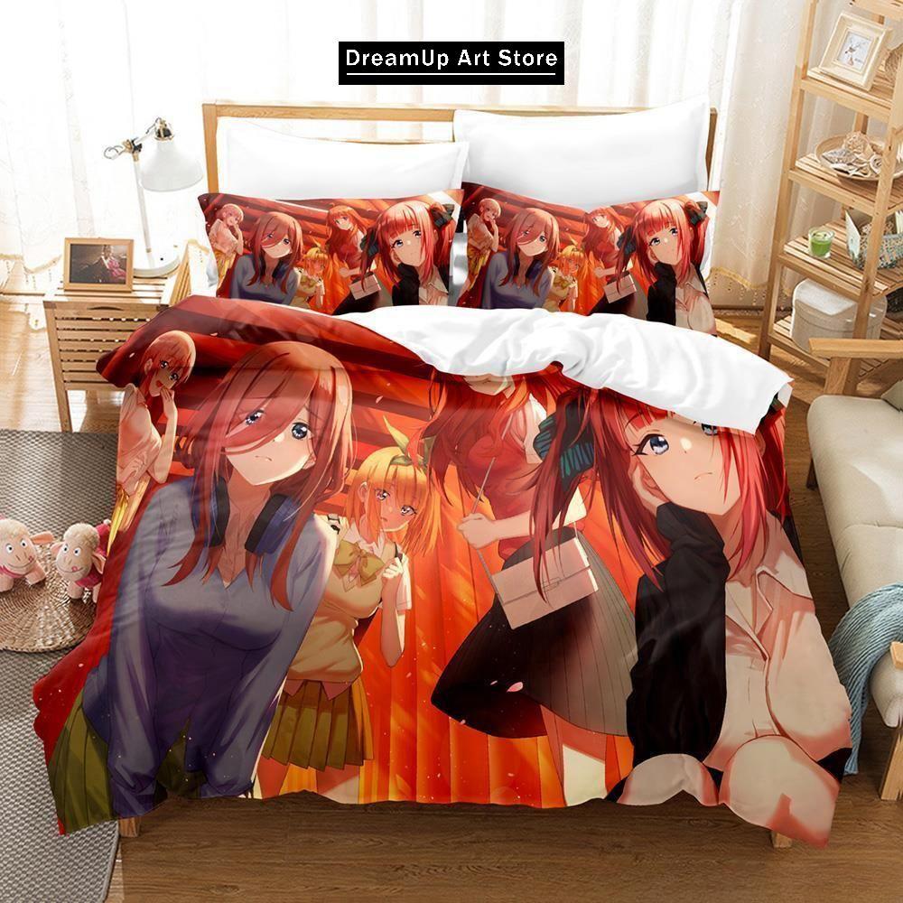 3D Print Quintessential Anime Quintuplets Bedding Set Boys Girls Twin Queen Full Size Duvet Cover Pillowcase Bed Adult Bedroom