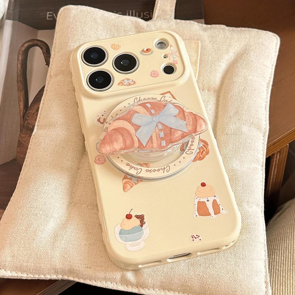 Creative Bread House Stand Phone Case for iPhone 16, iPhone 17, iPhone 17 Pro Max