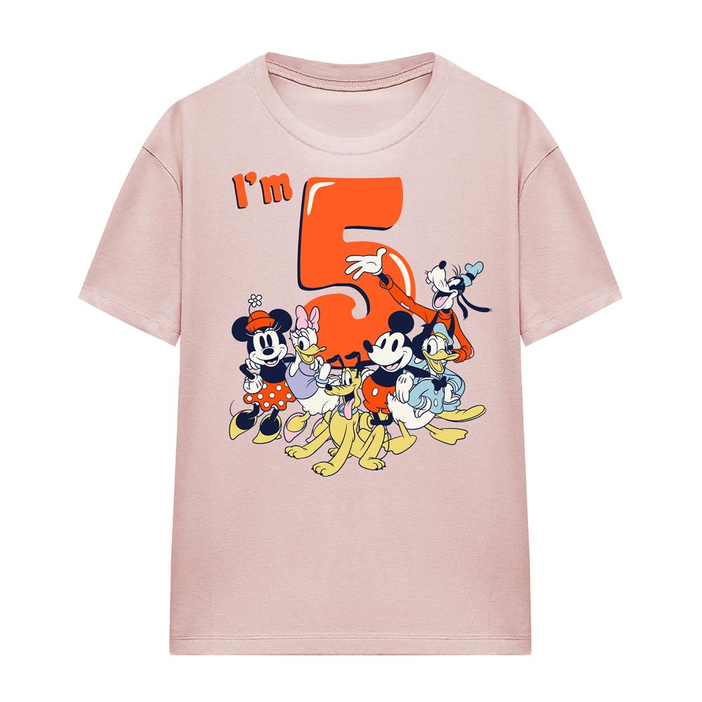 Mickey Mouse & Friends Womens/Ladies Vintage Group 5th Birthday T-Shirt