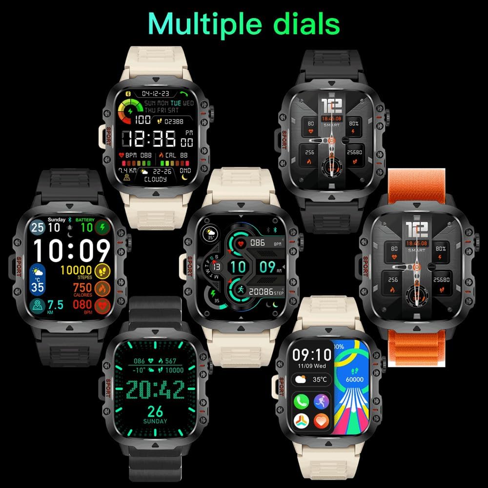 2024 Smart Watch 1.96 Inch Large Screen HD Bluetooth Call SOS Voice Assistant Men Women Smartwatch Sports Fitness Tracker