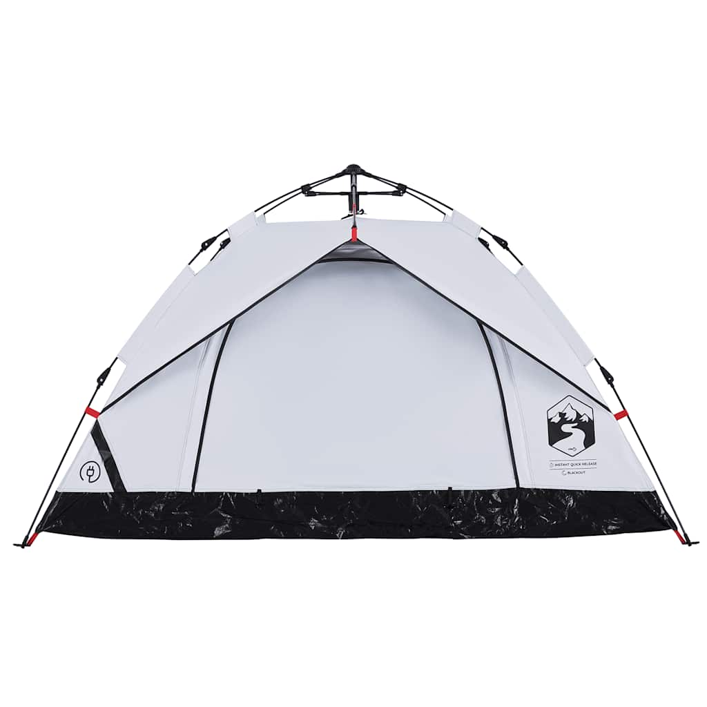Dome Camping Tent for 3 Persons White Blackout Quick Release